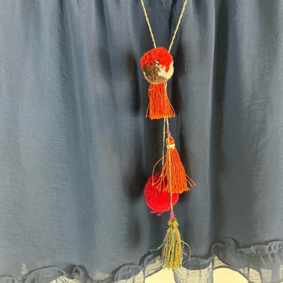 Misa Los Angeles Navy Blouse with Colorful Tassels - Picture 8 of 14